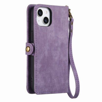 For iPhone 11 Pro Max Geometric Zipper Wallet Side Buckle Leather Phone Case(Purple) - iPhone 11 Pro Max Cases by buy2fix | Online Shopping UK | buy2fix