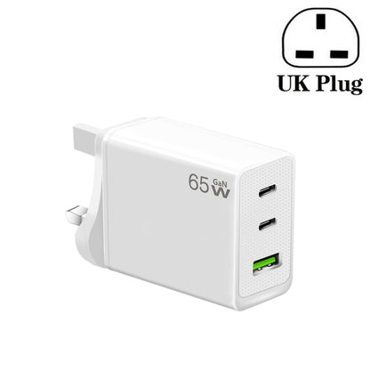 GaN PD65W Type-C x 2 + USB3.0 Laptop Adapter ,EU Plug(White) - USB Charger by buy2fix | Online Shopping UK | buy2fix