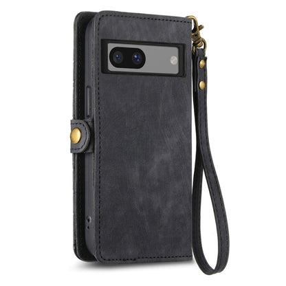 For Google Pixel 6 Geometric Zipper Wallet Side Buckle Leather Phone Case(Black) - Google Cases by buy2fix | Online Shopping UK | buy2fix