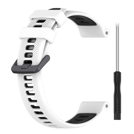 For Garmin Approach S70 47mm Sports Two-Color Silicone Watch Band(White+Black) by buy2fix