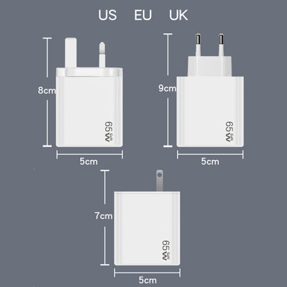 GaN PD48W Type-C PD3.0 + USB3.0 Fast Charger ，US Plug(White) - USB Charger by buy2fix | Online Shopping UK | buy2fix