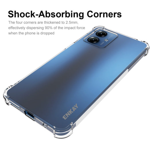 For Motorola Moto G14 4G ENKAY Transparent TPU Shockproof Phone Case with Glass Film by ENKAY