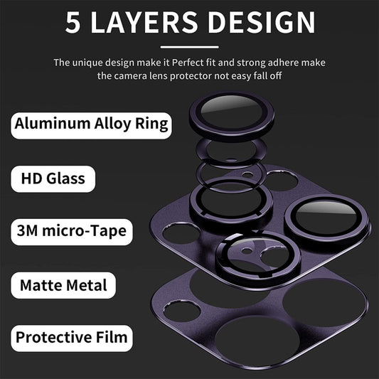 For iPhone 15 Pro / 15 Pro Max ENKAY Anti-reflection Camera Lens Aluminium Alloy Tempered Glass Film(Black) by ENKAY