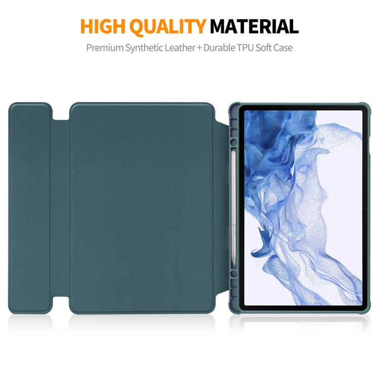 For Samsung Galaxy Tab S9 ENKAY 360 Degree Rotation Leather TPU Smart Case with Wireless Keyboard(Dark Green) - Galaxy Tab S9 Cases by ENKAY | Online Shopping UK | buy2fix