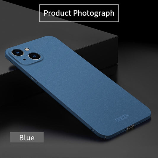 For iPhone 15 Plus MOFI Fandun Series Frosted PC Ultra-thin All-inclusive Phone Case(Blue) by MOFI