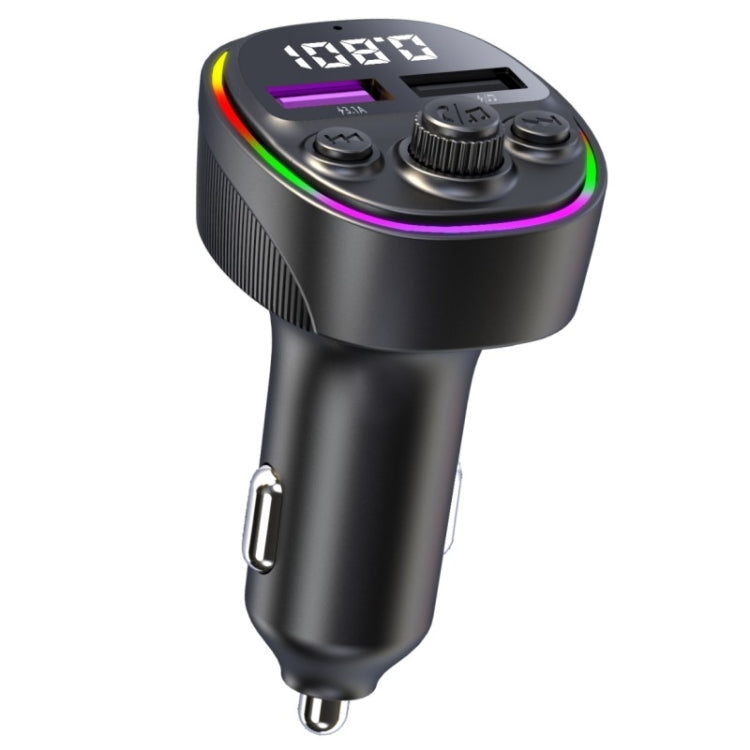 CS2 Digital Display Dual USB MP3 Player Bluetooth FM Transmitter 66W Super Fast Car Charger - Car Charger by buy2fix | Online Shopping UK | buy2fix
