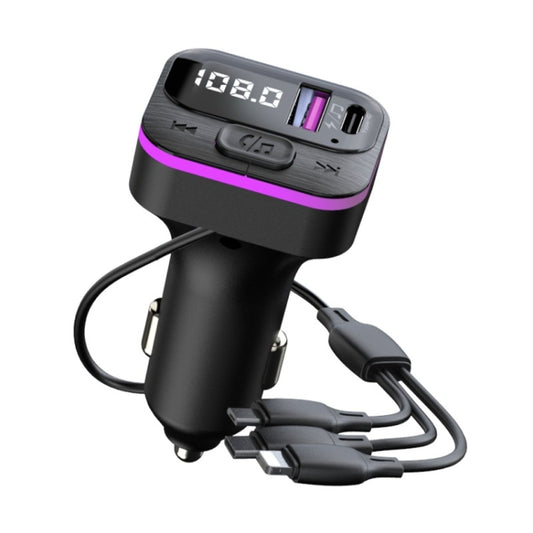 CS3 With 3 Charging Cables 66W Car Charger MP3 Player Bluetooth FM Transmitter - Car Charger by buy2fix | Online Shopping UK | buy2fix