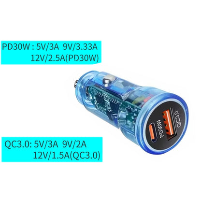 P35 48W PD30W+QC3.0 18W USB Transparent Car Quick Charge(Transparent) - Car Charger by buy2fix | Online Shopping UK | buy2fix