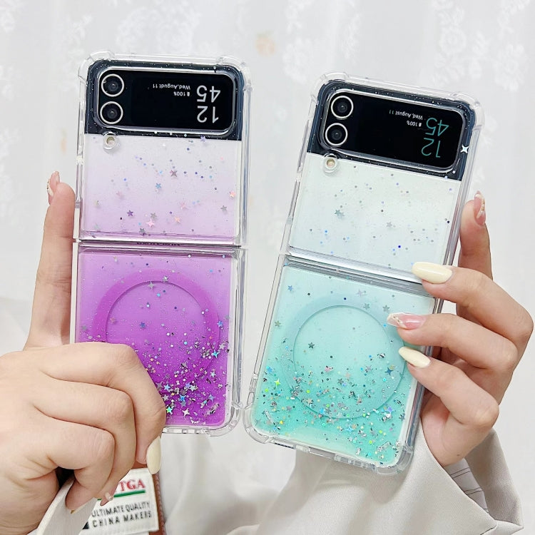 For Samsung Galaxy Z Flip4 Magsafe Glitter TPU Phone Protective Case(Green) - Galaxy Z Flip4 5G Cases by buy2fix | Online Shopping UK | buy2fix