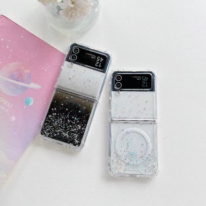 For Samsung Galaxy Z Flip5 Magsafe Glitter TPU Phone Protective Case(Black) - Galaxy Z Flip5 Cases by buy2fix | Online Shopping UK | buy2fix