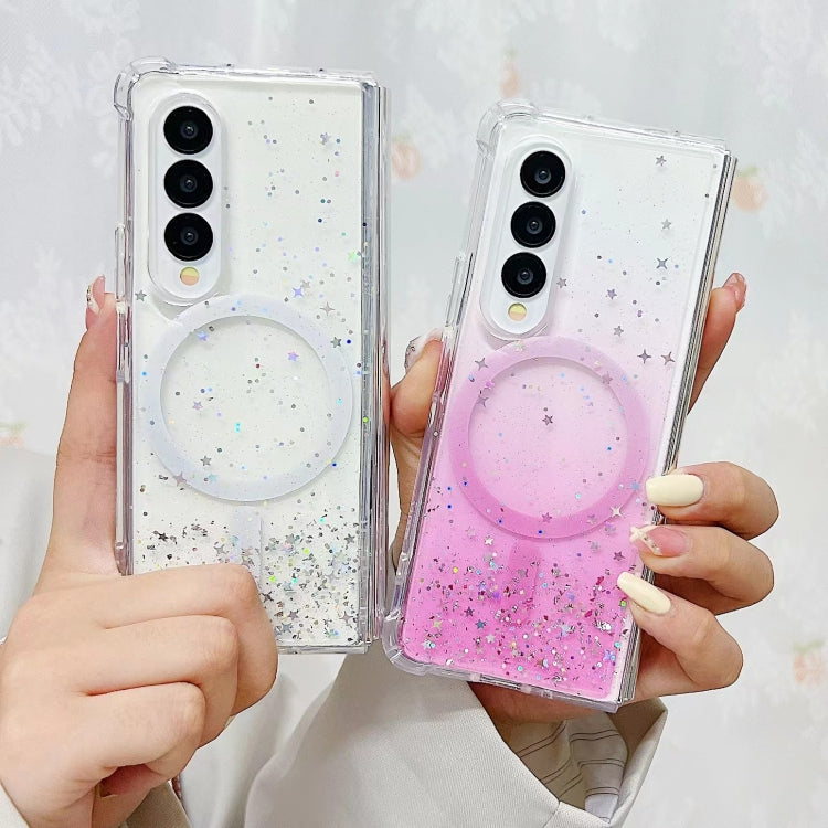 For Samsung Galaxy Z Fold5 Magsafe Glitter TPU Phone Protective Case(White) - Galaxy Z Fold5 Cases by buy2fix | Online Shopping UK | buy2fix