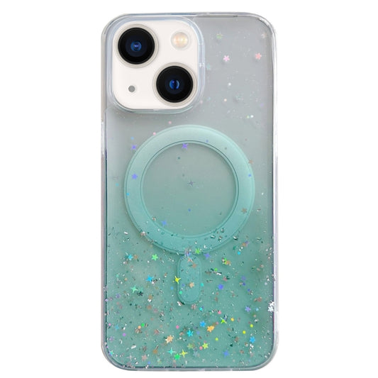 For iPhone 13 MagSafe Glitter Hybrid Clear TPU Phone Case(Green) - iPhone 13 Cases by buy2fix | Online Shopping UK | buy2fix