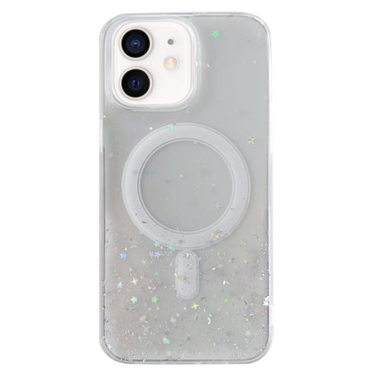 For iPhone 12 Glitter MagSafe Hybrid Clear TPU Phone Case(White) by buy2fix
