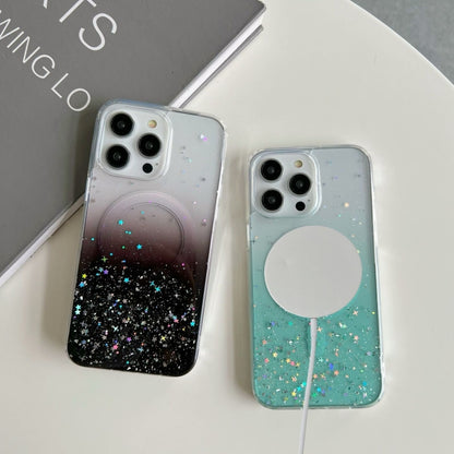 For iPhone 11 Pro Glitter MagSafe Hybrid Clear TPU Phone Case(Pink) by buy2fix