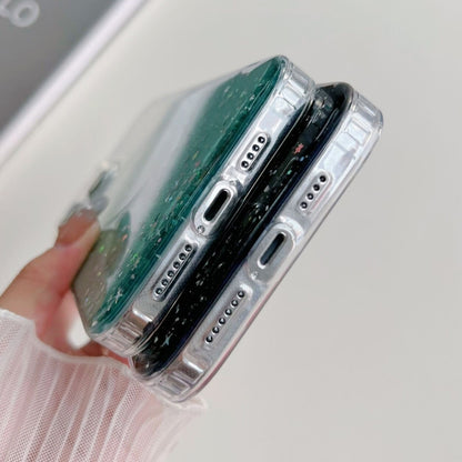 For iPhone 12 Pro Max Glitter MagSafe Hybrid Clear TPU Phone Case(Black) by buy2fix