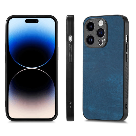 For iPhone 15 Pro ENKAY Retro Leather Skin PC Phone Case with High Aluminum-silicon Glass Film(Blue) by ENKAY