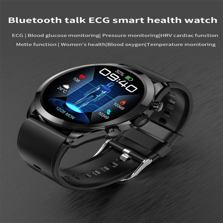 ET440 1.39 inch Color Screen Smart Silicone Strap Watch,Support Heart Rate / Blood Pressure / Blood Oxygen / Blood Glucose Monitoring(Blue) - Smart Watches by buy2fix | Online Shopping UK | buy2fix