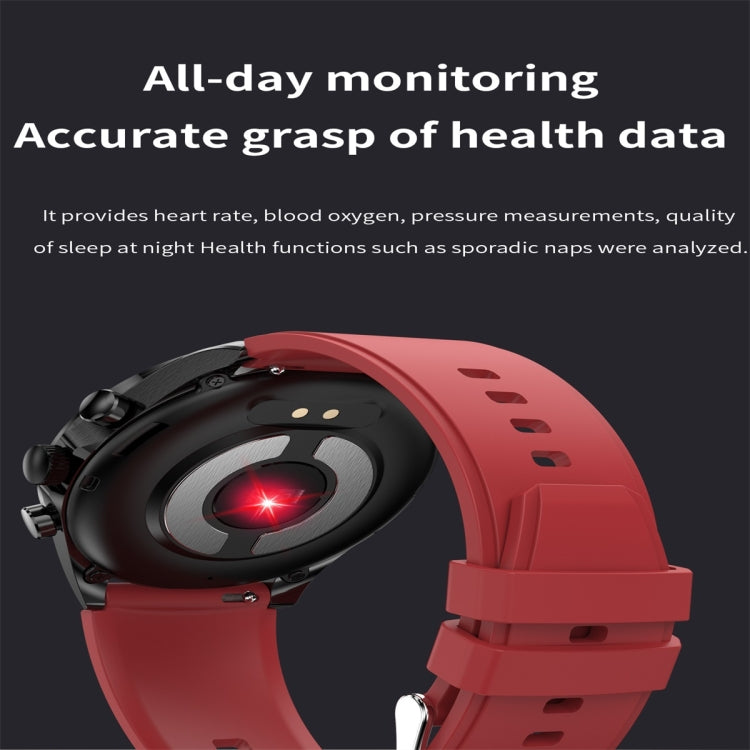 ET440 1.39 inch Color Screen Smart Silicone Strap Watch,Support Heart Rate / Blood Pressure / Blood Oxygen / Blood Glucose Monitoring(Red) - Smart Watches by buy2fix | Online Shopping UK | buy2fix