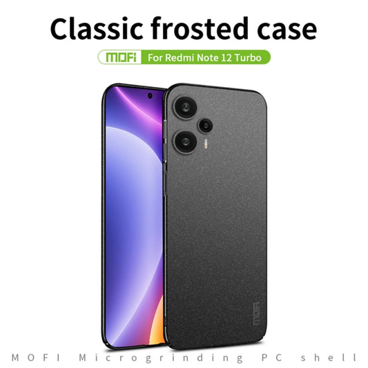 For Xiaomi Redmi Note 12 Turbo /Poco F5 5G MOFI Fandun Series Frosted PC Ultra-thin All-inclusive Phone Case(Black) by MOFI