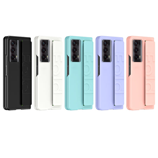 For Honor Magic V2 Skin Elastic Wrist Grip Back Cover Phone Case(Green) by buy2fix