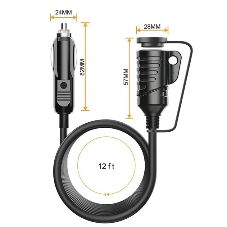 TR-29 Car Cigarette Lighter Extension Cord Male Plug to Female Socket with 16AWG Extender Cable - Car Charger by buy2fix | Online Shopping UK | buy2fix