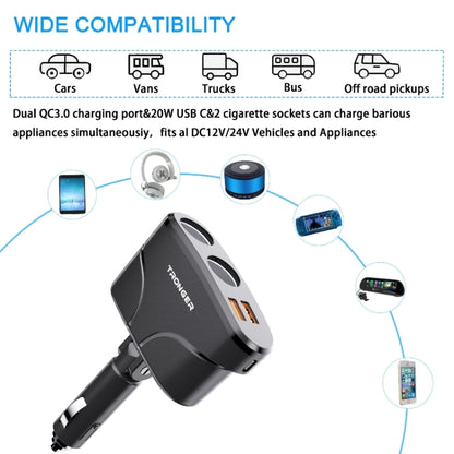 TR-35 Cigarette Lighter Sockets PD Fast Charging Type-C Dual USB QC 3.0 Charger - Car Charger by buy2fix | Online Shopping UK | buy2fix