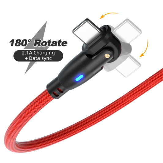 ENKAY 180 Degrees Rotating USB to 8 Pin Charging Data Cable with LED Light, Length:1m(Red) by ENKAY