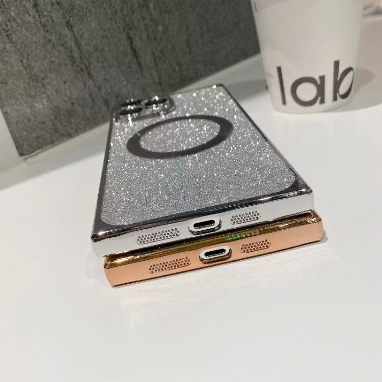 For iPhone 13 Square Gradient Magsafe Electroplating TPU Phone Case(Gold) - iPhone 13 Cases by buy2fix | Online Shopping UK | buy2fix