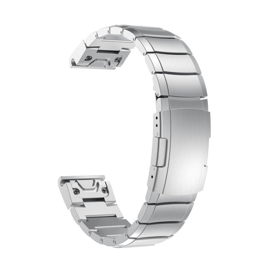 For Garmin Instinct Crossover Solar Titanium Alloy Quick Release 22mm Watch Band(Sliver) by buy2fix