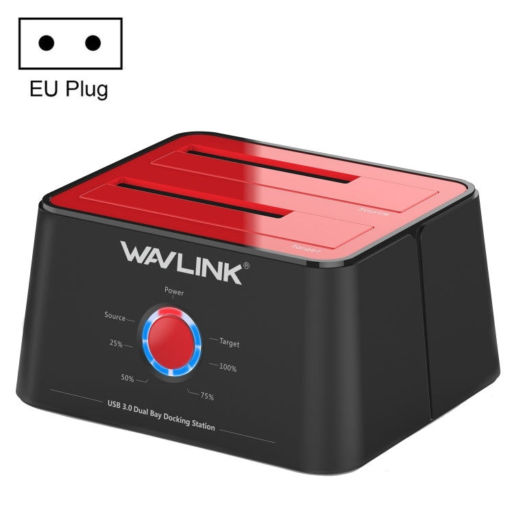 Wavlink ST334U SSD Dual Bay External Hard Drive Docking Station USB 3.0 to SATA I/II/III(EU Plug) - External Hard Drives by buy2fix | Online Shopping UK | buy2fix