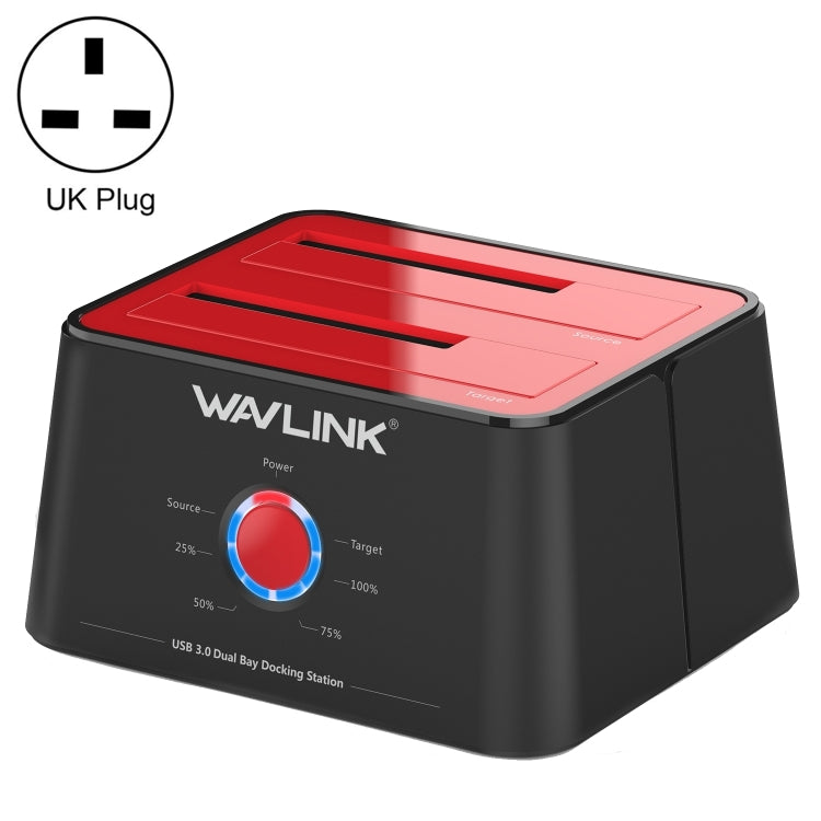 Wavlink ST334U SSD Dual Bay External Hard Drive Docking Station USB 3.0 to SATA I/II/III(UK Plug) - External Hard Drives by buy2fix | Online Shopping UK | buy2fix