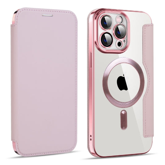For iPhone 15 Pro MagSafe Magnetic RFID Anti-theft Leather Phone Case(Pink) - iPhone 15 Pro Cases by buy2fix | Online Shopping UK | buy2fix