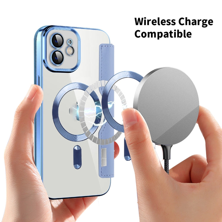 For iPhone 13 Shield Magsafe RFID Anti-theft Rhombus Leather Phone Case(Brown) by buy2fix