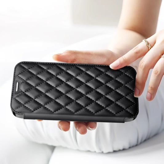 For Samsung Galaxy S23+ 5G Shield MagSafe RFID Anti-theft Rhombus Leather Phone Case(Black) by buy2fix