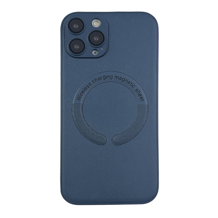 For iPhone 12 Pro MagSafe Leather All-inclusive TPU Shockproof Phone Case(Blue) - iPhone 12 / 12 Pro Cases by buy2fix | Online Shopping UK | buy2fix