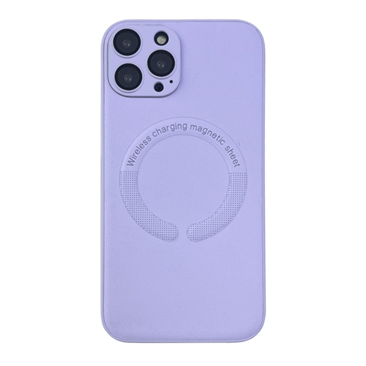 For iPhone 14 Pro Max MagSafe Leather All-inclusive TPU Shockproof Phone Case(Purple Taro) - iPhone 14 Pro Max Cases by buy2fix | Online Shopping UK | buy2fix