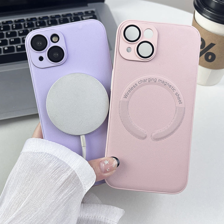 For iPhone 12 Leather All-inclusive MagSafe TPU Phone Case(Pink) by buy2fix