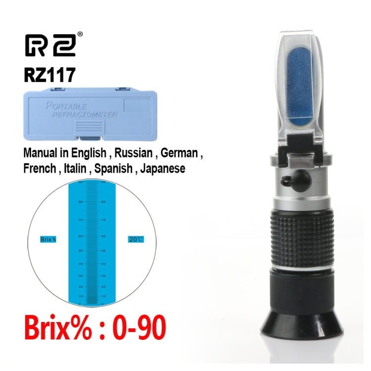 RZ117 Optical Brix Meter Handheld High Concentration Brix Meter Honey Sugar Meter 0-90 Range - Consumer Electronics by buy2fix | Online Shopping UK | buy2fix