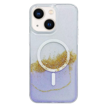 For iPhone 13 Gilding MagSafe Hybrid Clear TPU Phone Case(Purple) by buy2fix