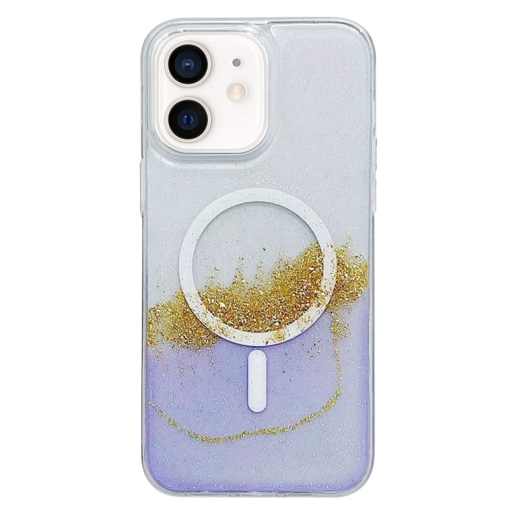 For iPhone 11 Gilding MagSafe Hybrid Clear TPU Phone Case(Purple) by buy2fix