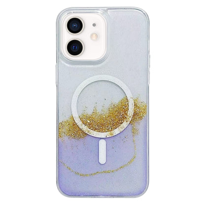 For iPhone 11 Gilding MagSafe Hybrid Clear TPU Phone Case(Purple) by buy2fix