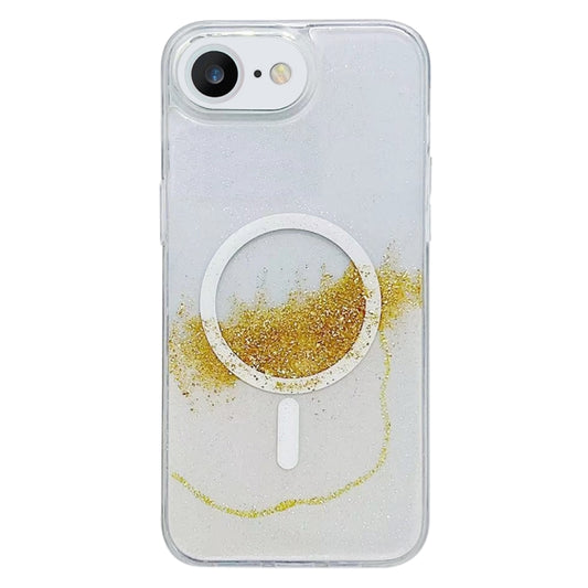 For iPhone 7 / 8 / SE 2022 / 2020 Gilding MagSafe Hybrid Clear TPU Phone Case(White) by buy2fix