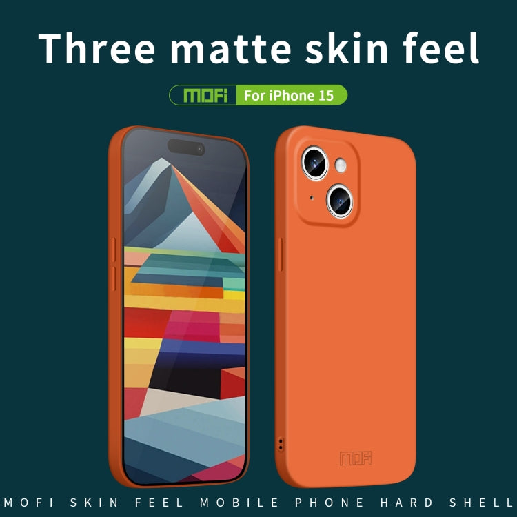 For iPhone 15 MOFI Qin Series Skin Feel All-inclusive PC Phone Case(Beige) by MOFI