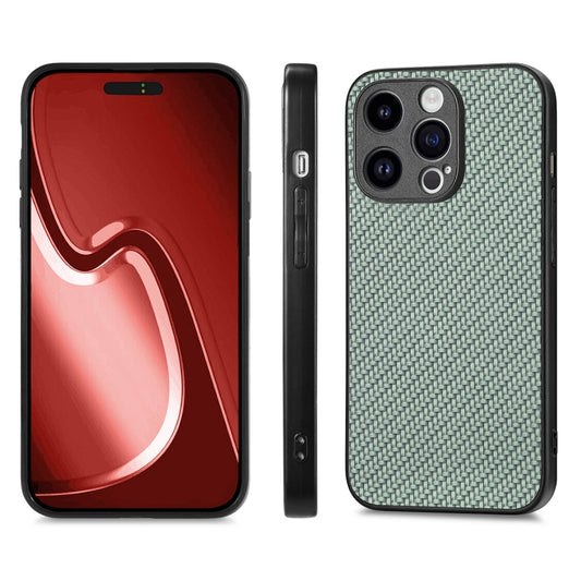 For iPhone 15 Pro ENKAY Fiber Leather Skin PC Phone Case with High Aluminum-silicon Glass Film(Green) by ENKAY