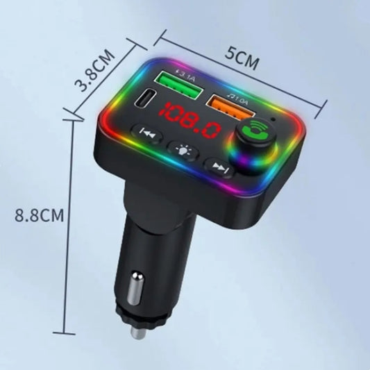 P4 Car FM Transmitter PD Fast Charger Car Charger Support U Disk Bluetooth Hands-free Calling by buy2fix