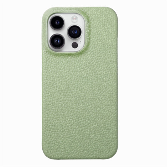 For iPhone 15 Pro Max Litchi Oil Edge Leather Back Phone Case(Tea Green) by buy2fix