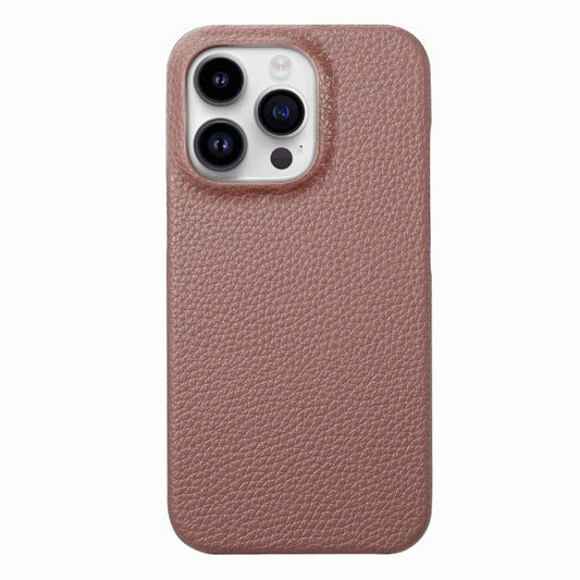 For iPhone 15 Pro Max Litchi Oil Edge Leather Back Phone Case(Jujube Apricot) by buy2fix
