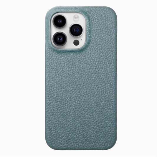 For iPhone 15 Pro Max Litchi Oil Edge Leather Back Phone Case(Light Blue) by buy2fix