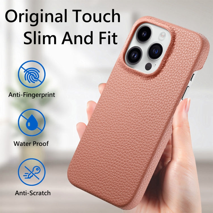 For iPhone 15 Pro Max Litchi Oil Edge Leather Back Phone Case(Pink) - iPhone 15 Pro Max Cases by buy2fix | Online Shopping UK | buy2fix