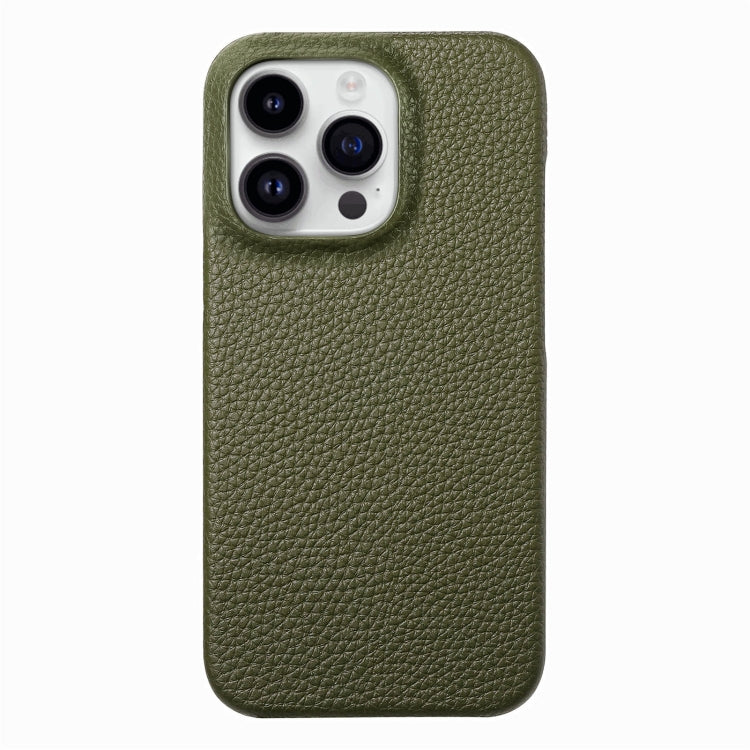 For iPhone 15 Pro Max Litchi Oil Edge Leather Back Phone Case(Green) - iPhone 15 Pro Max Cases by buy2fix | Online Shopping UK | buy2fix